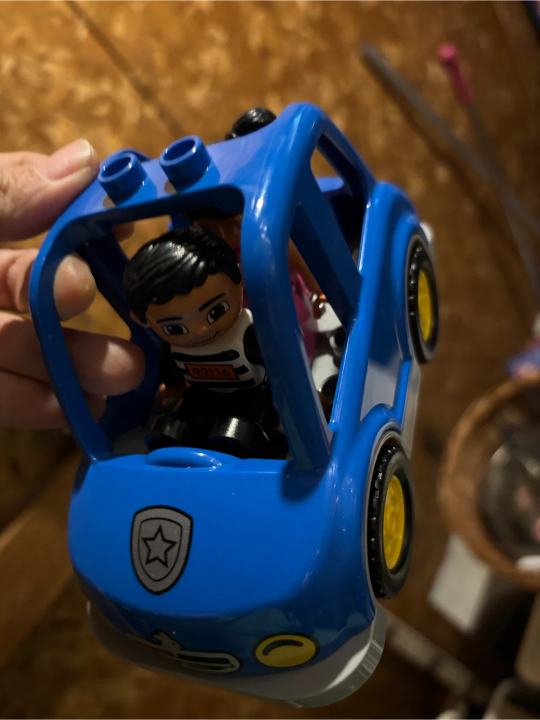 Blue Toy Police Car with Figures - photo 3