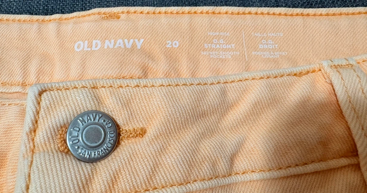 Old Navy High-Rise O.G. Straight Denim Shorts Size 20 Peach - photo 2