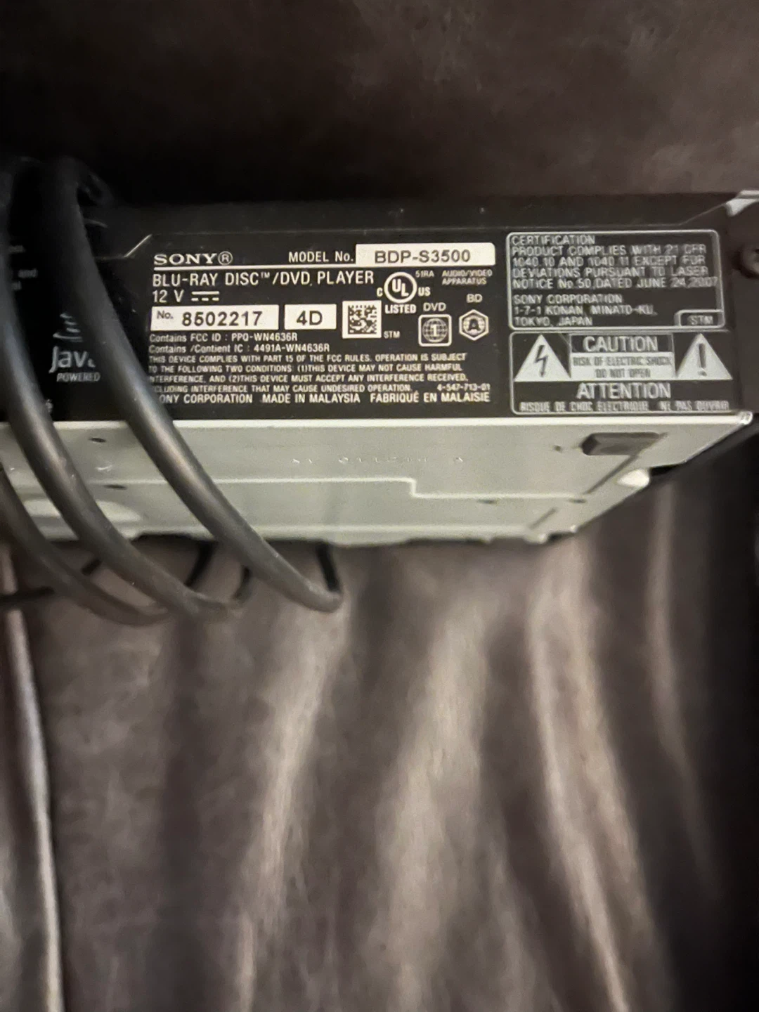 Sony Blu-ray Disc Player with Remote - photo 3