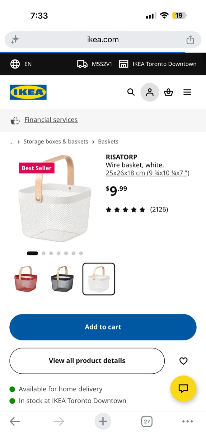 IKEA RISATORP Wire Basket - Gold - photo 3