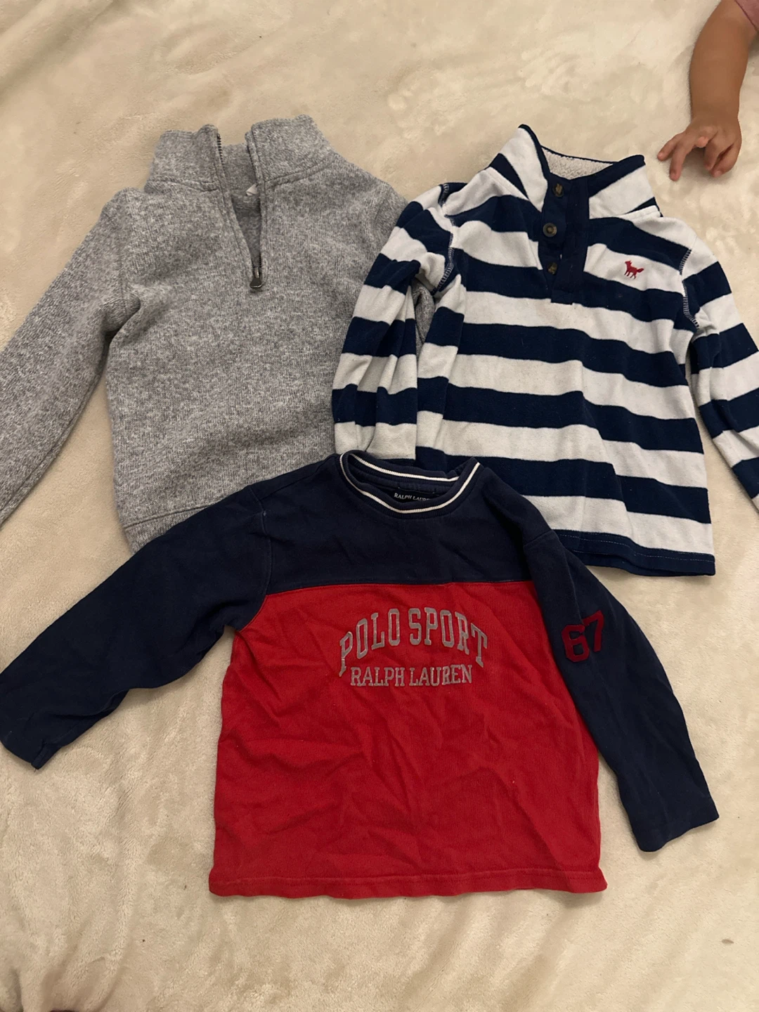 3 Kids sweaters - Ralph Lauren, Polo, Carter’s