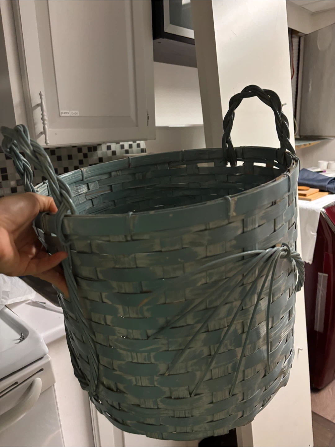Blue Woven Basket with Handles - photo 3