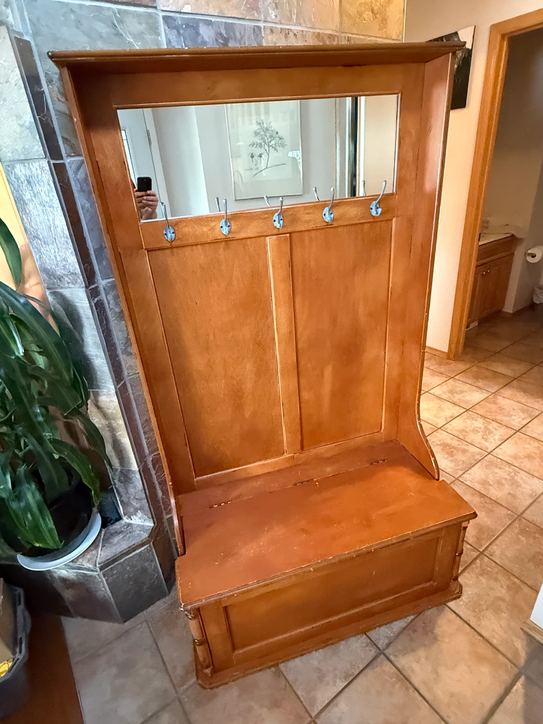 Hall Tree with mirror and under bench storage