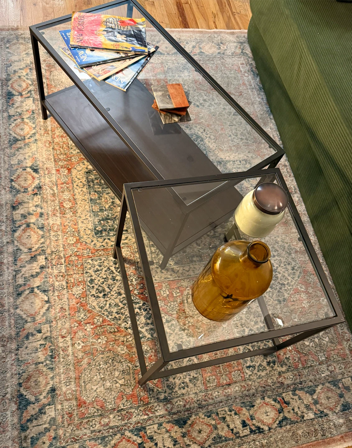 IKEA VITTSJÖ Nesting Tables Black/Brown Glass - photo 2