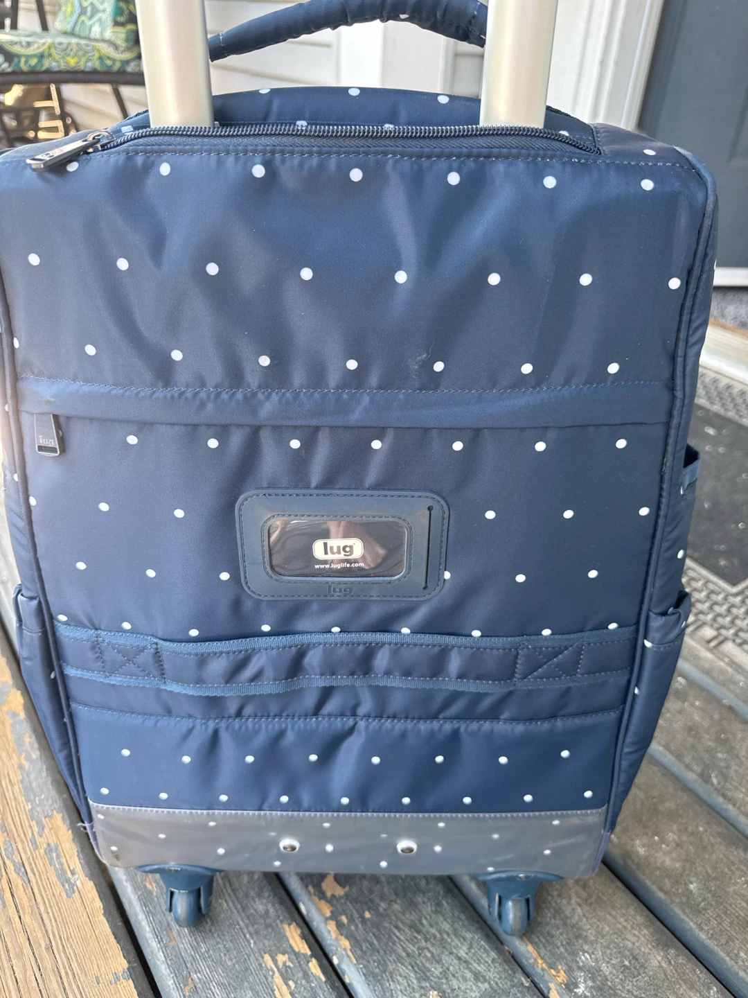 Lug Navy Polka Dot Rolling Luggage