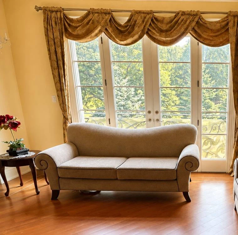 Pair of camelback Loveseat sofa - photo 2