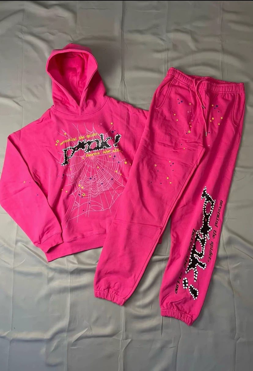 Pink Spiderweb Hoodie and Joggers Set