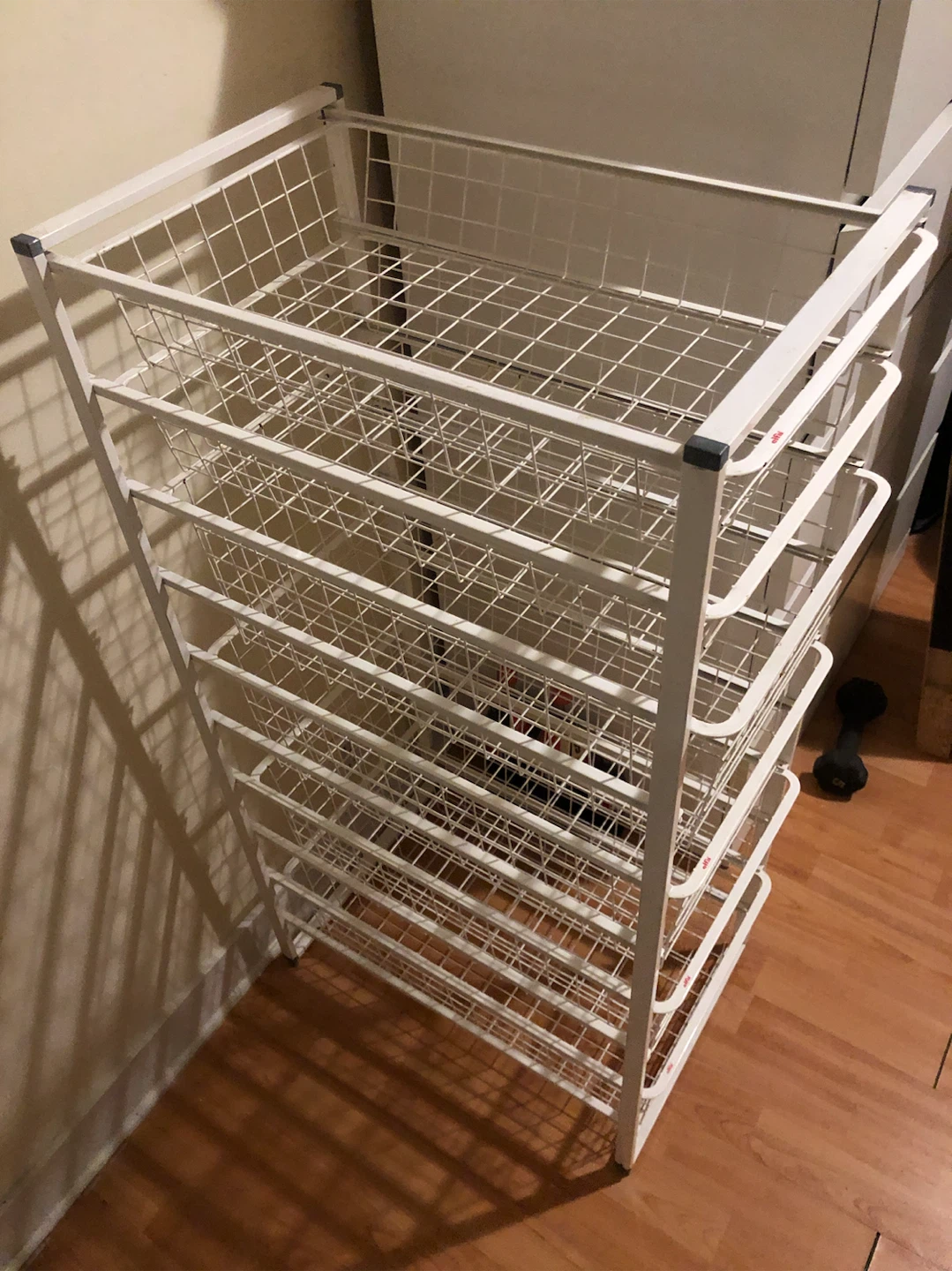 White Wire Storage Cart with 6 Drawers - photo 3