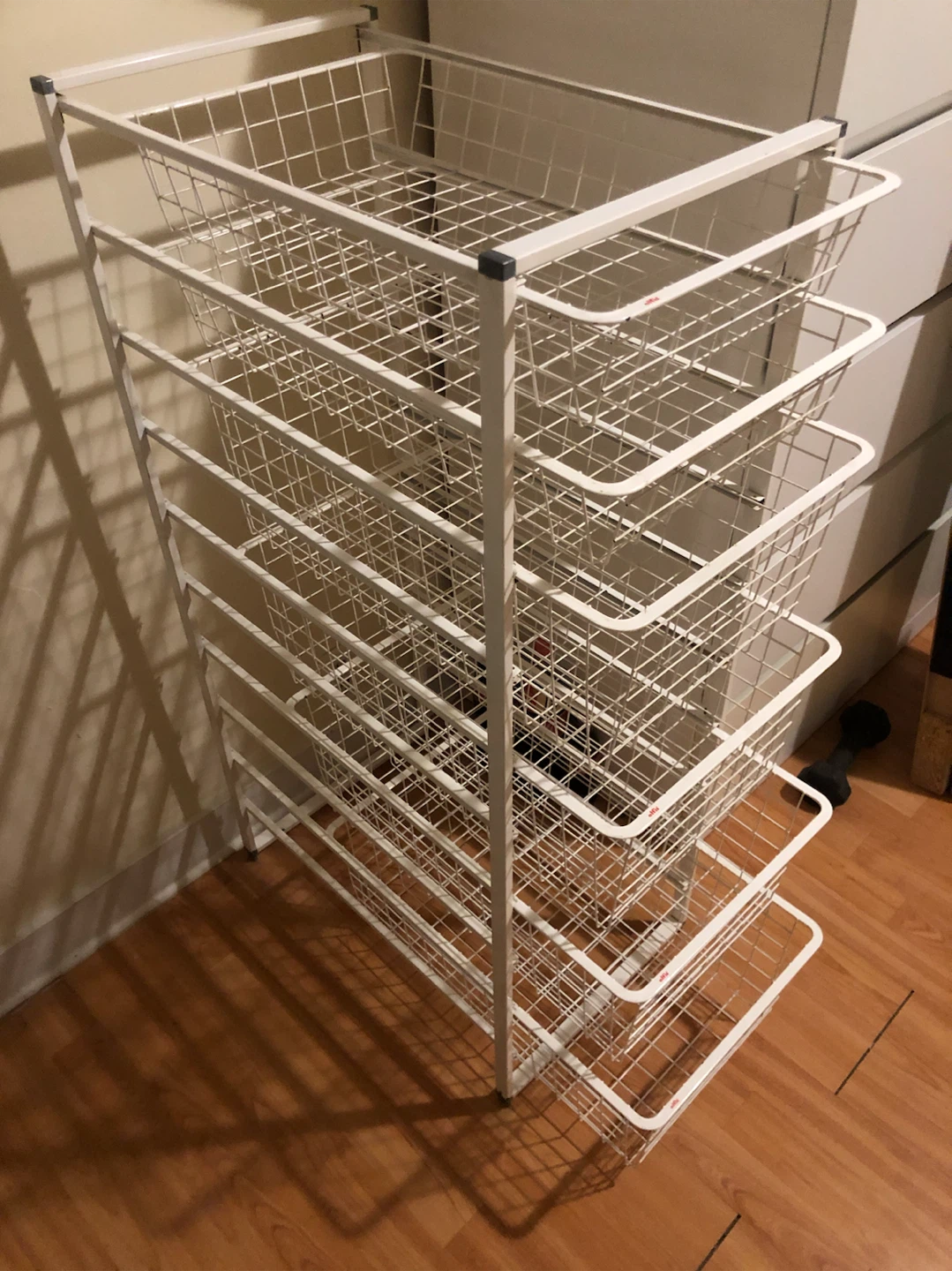 White Wire Storage Cart with 6 Drawers - photo 4