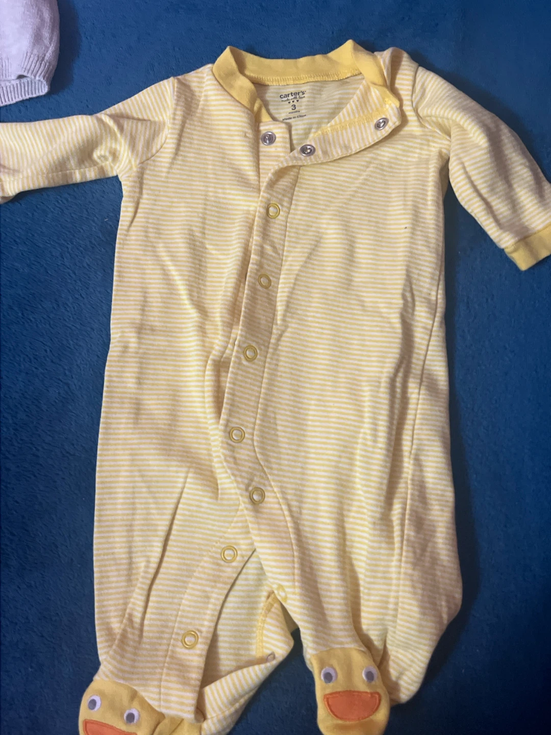 Carter's Baby Yellow Striped Duck Footie Pajamas