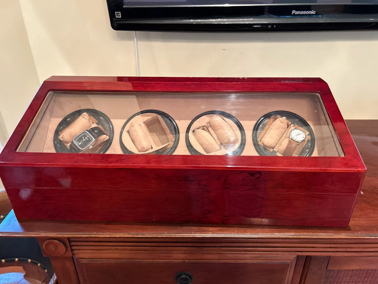 Cherry wood 4 Watch Winder Box