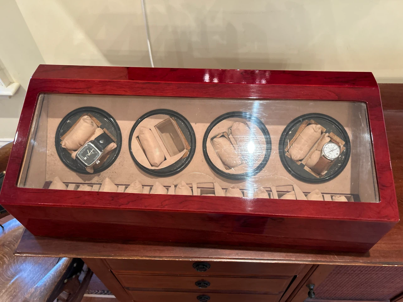 Cherry wood 4 Watch Winder Box - photo 2