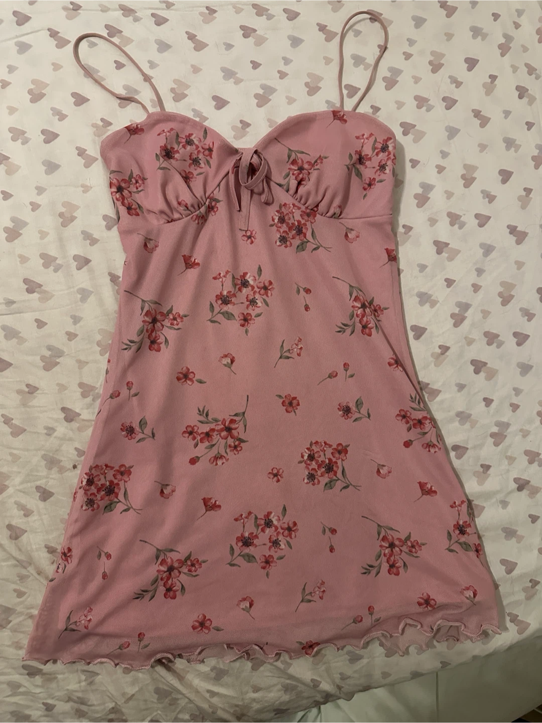 Pink Floral Mini Dress