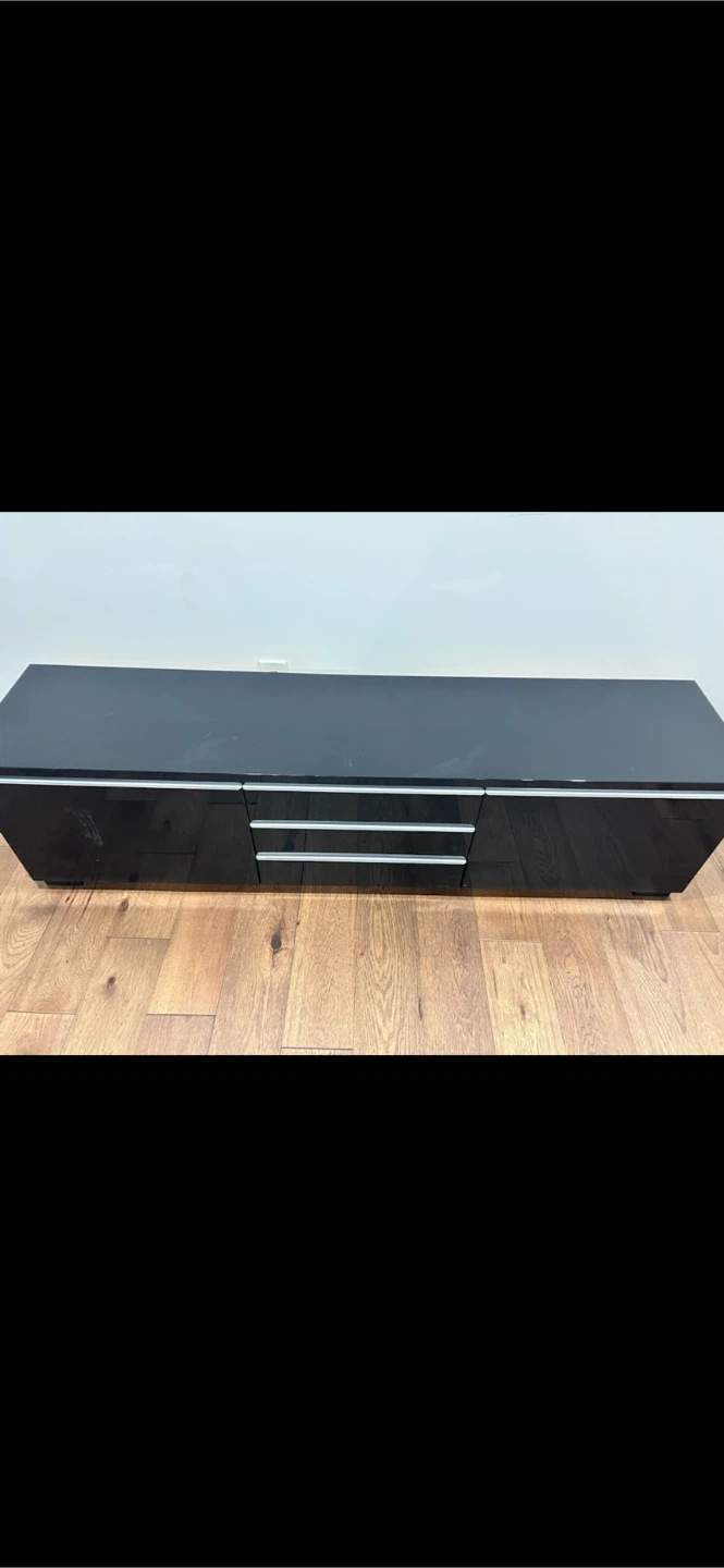 Black TV Stand with 3 Drawers