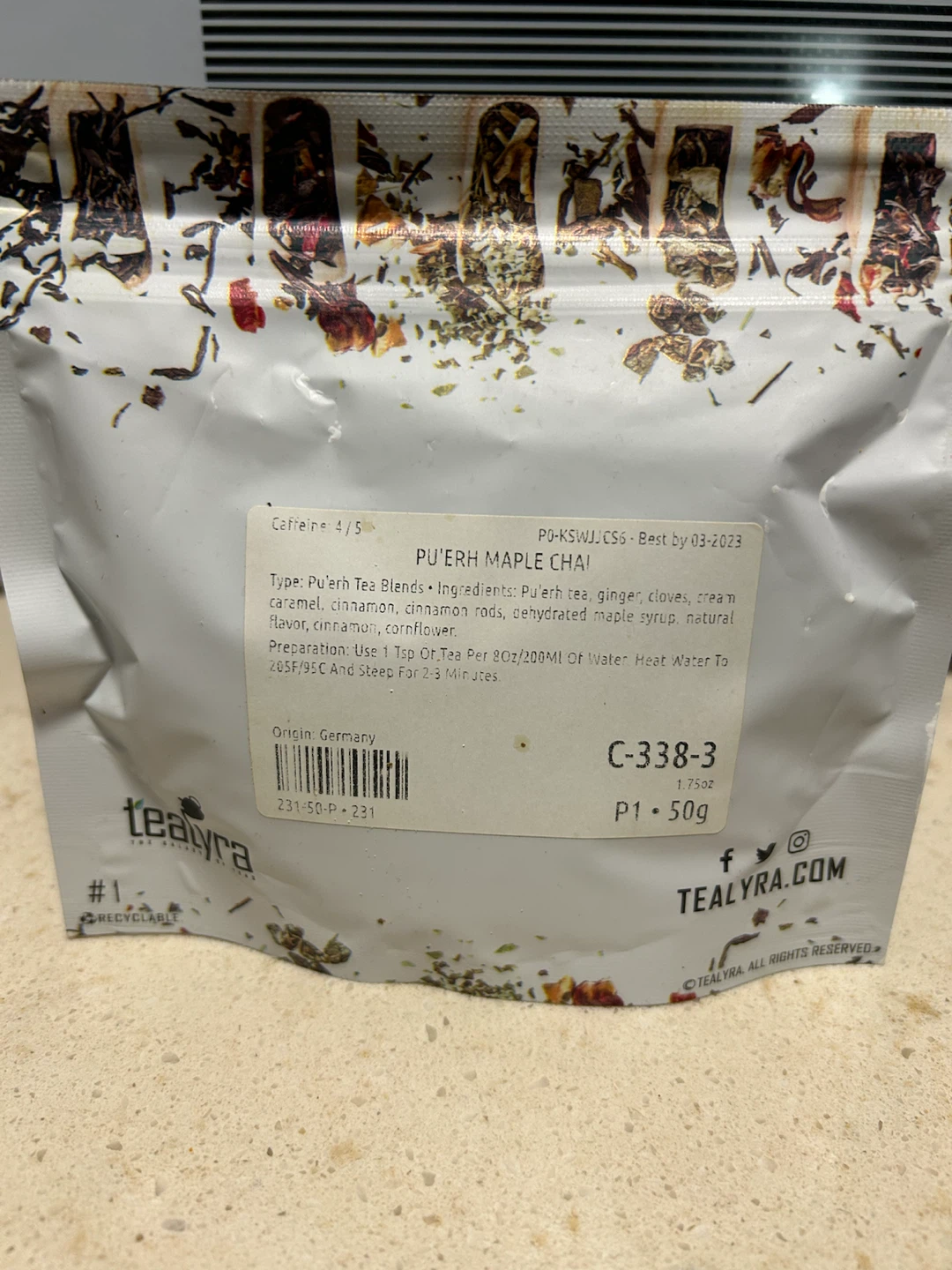 Tealyra Pu'erh Maple Chai Tea 50g - photo 2