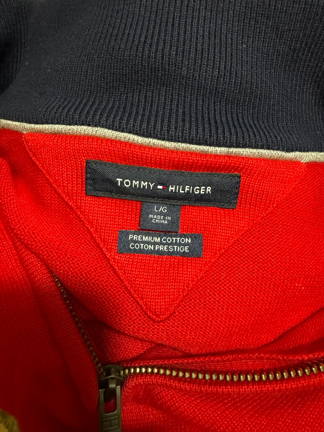 Tommy Hilfiger Quarter Zip Sweater L/G Red - photo 2
