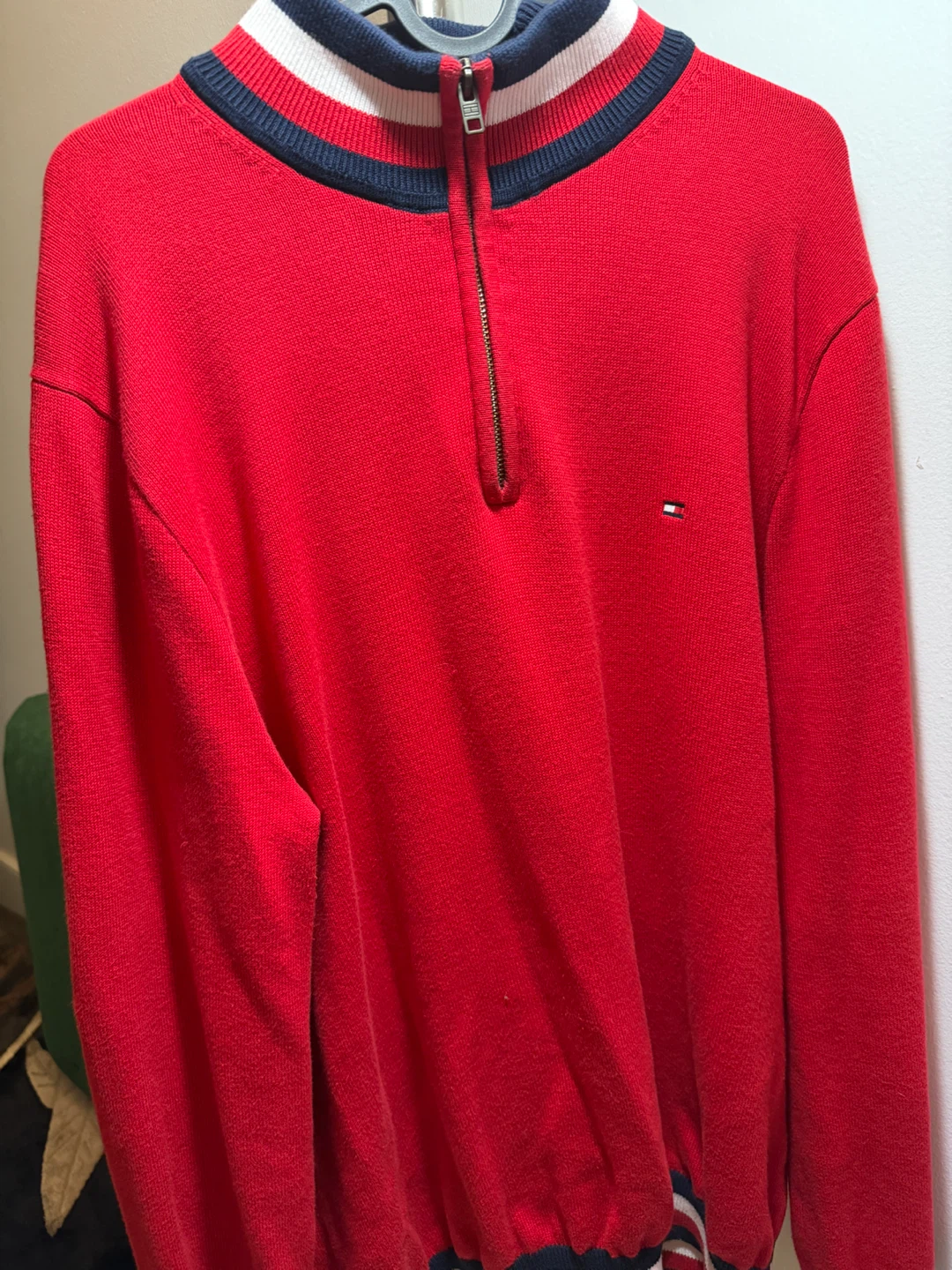 Tommy Hilfiger Quarter Zip Sweater L/G Red - photo 4