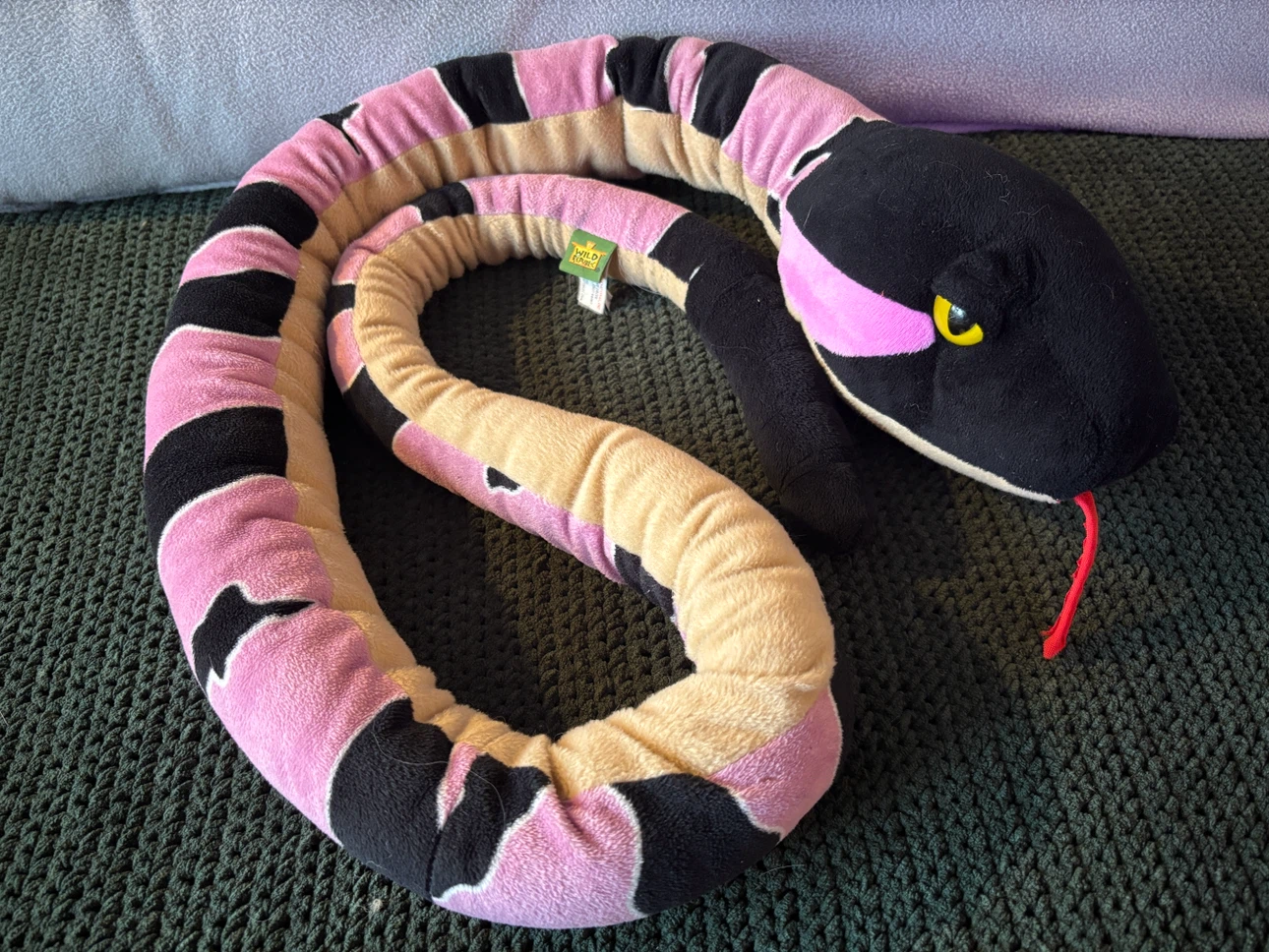 Wild Republic Plush Snake Toy - 52” length, tale rattles!