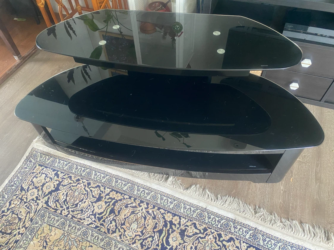 Black Glass TV Stand