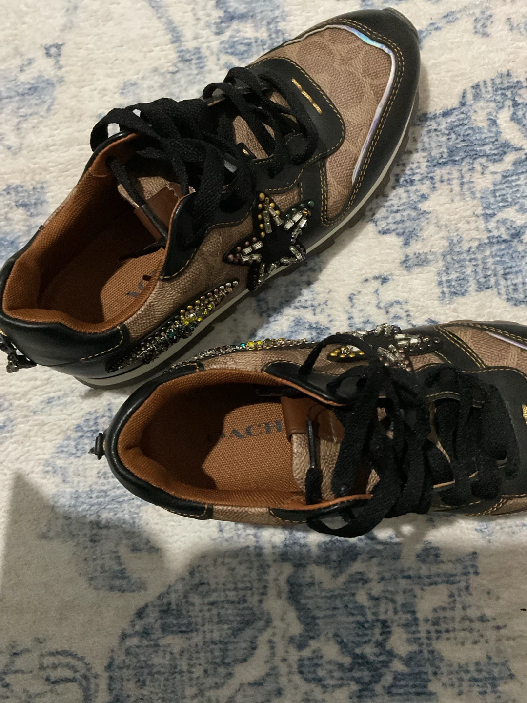 Coach Signature Sneakers with Star Embellishments - photo 2