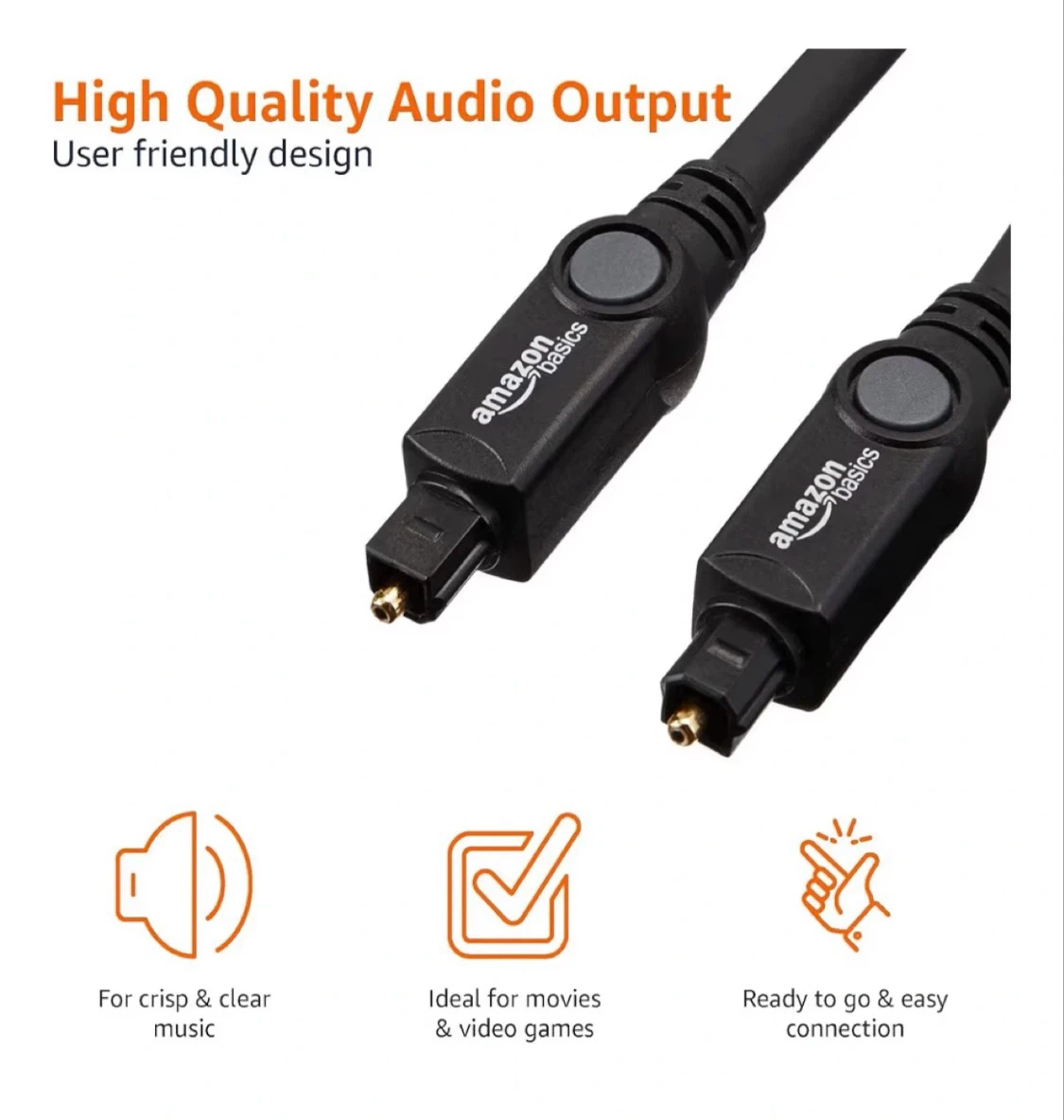 Amazon Basics Toslink Optical Audio Cable - 9.8 Ft  FREE - photo 3