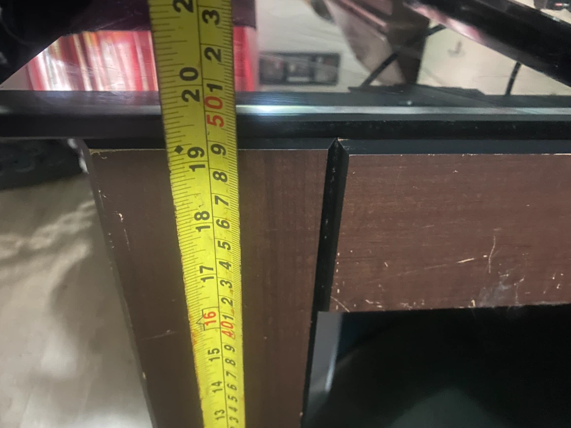 Wooden TV Stand with Glass Top - photo 2
