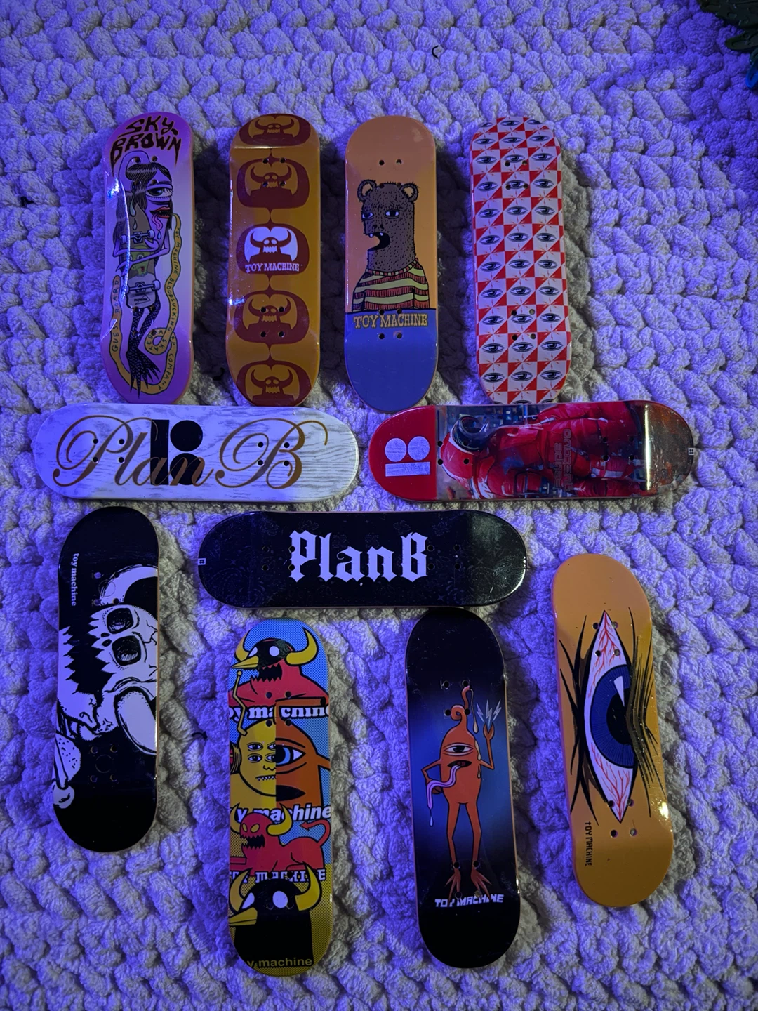 Collection of 10 Tech Decks (Toy Machine, Plan B)