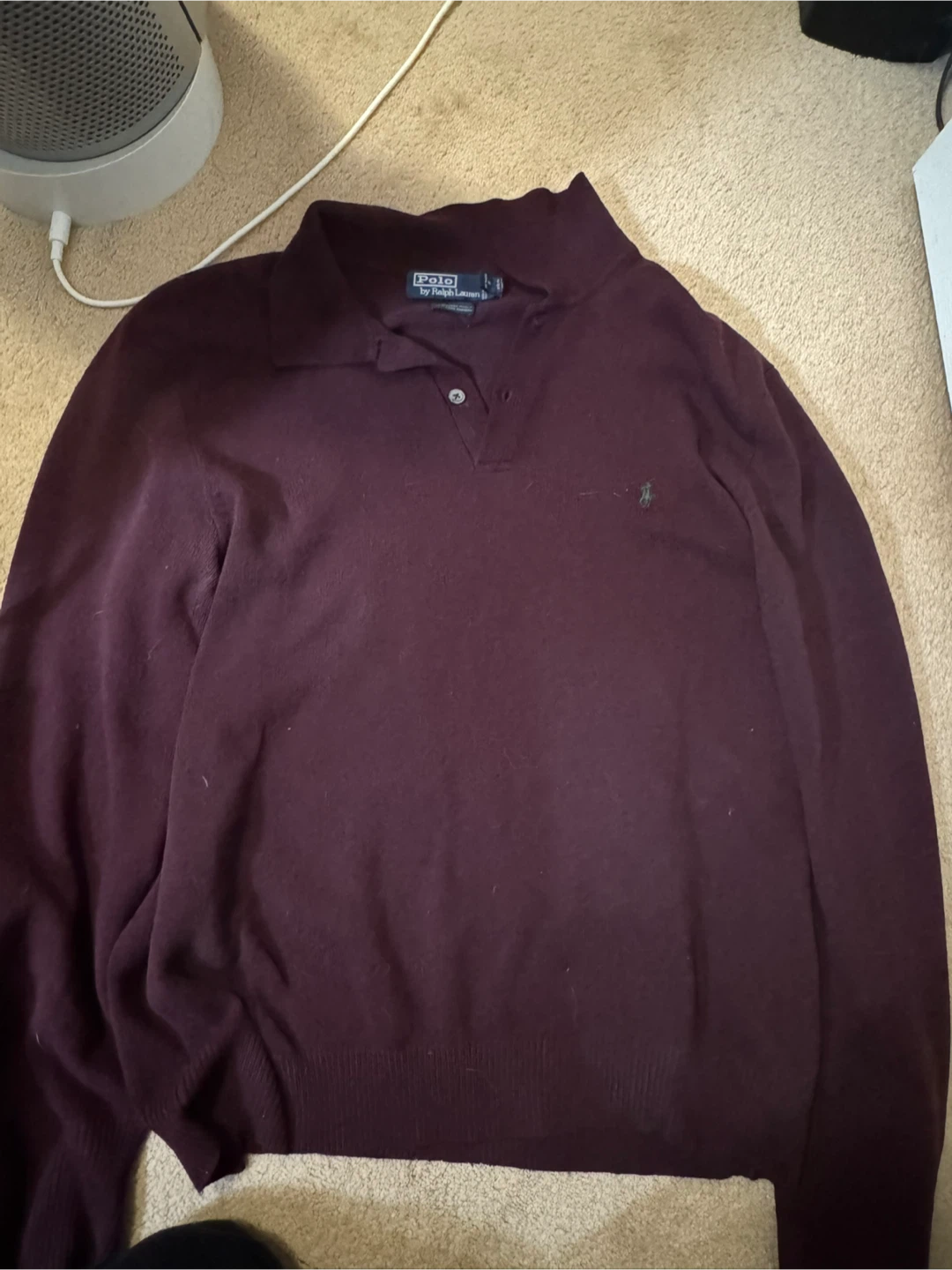 Polo Ralph Lauren Lambswool Sweater - Burgundy - Large