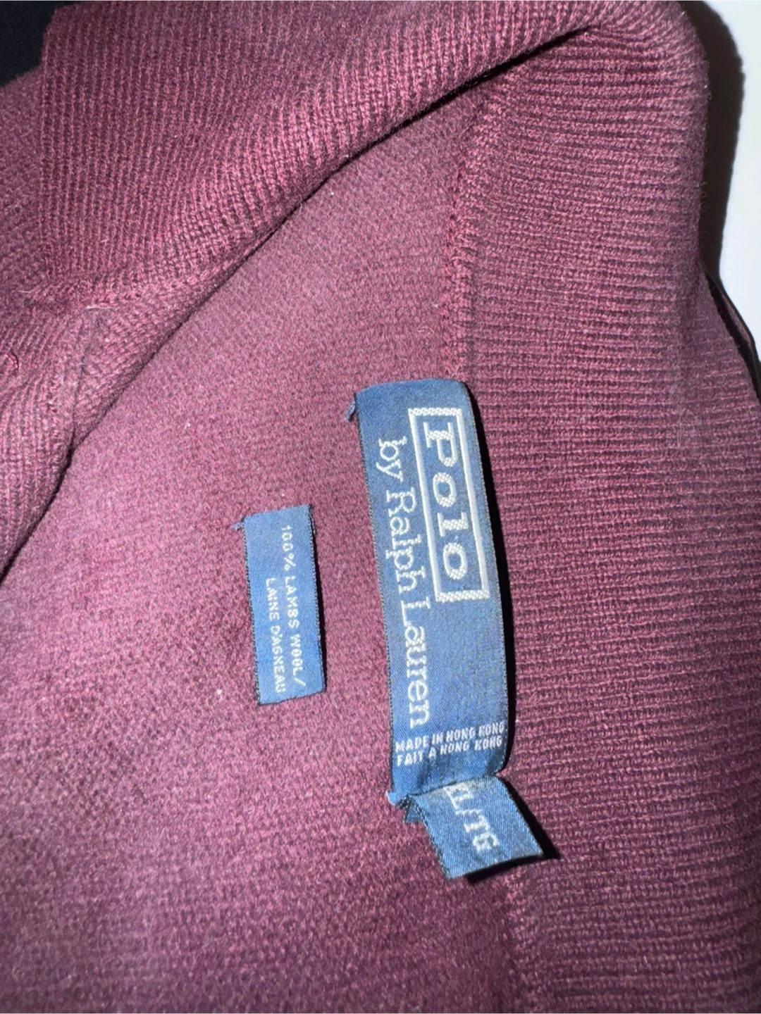 Polo Ralph Lauren Lambswool Sweater - Burgundy - Large - photo 2