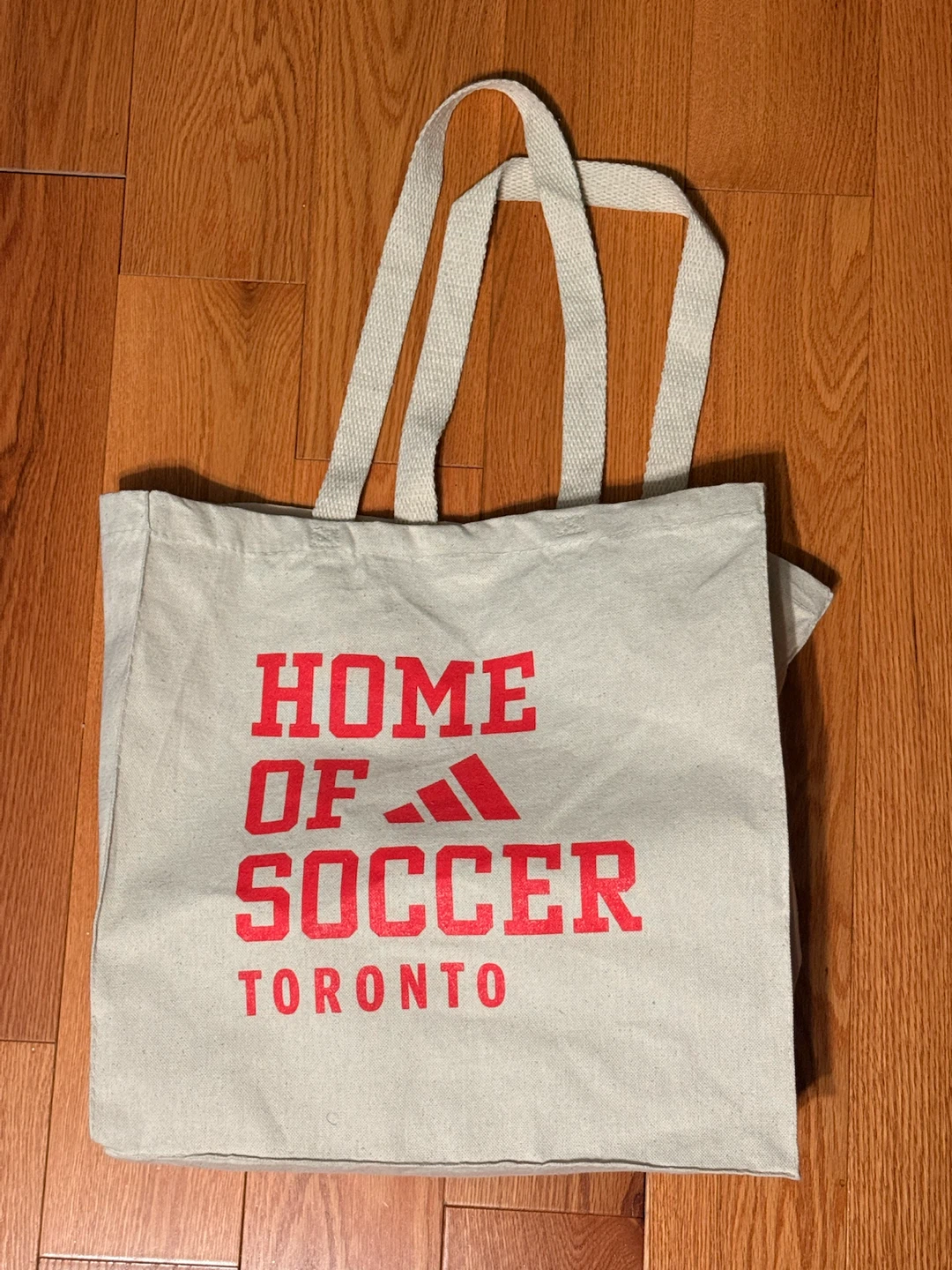 Adidas “Home of Soccer Toronto” Cream Tote Bag