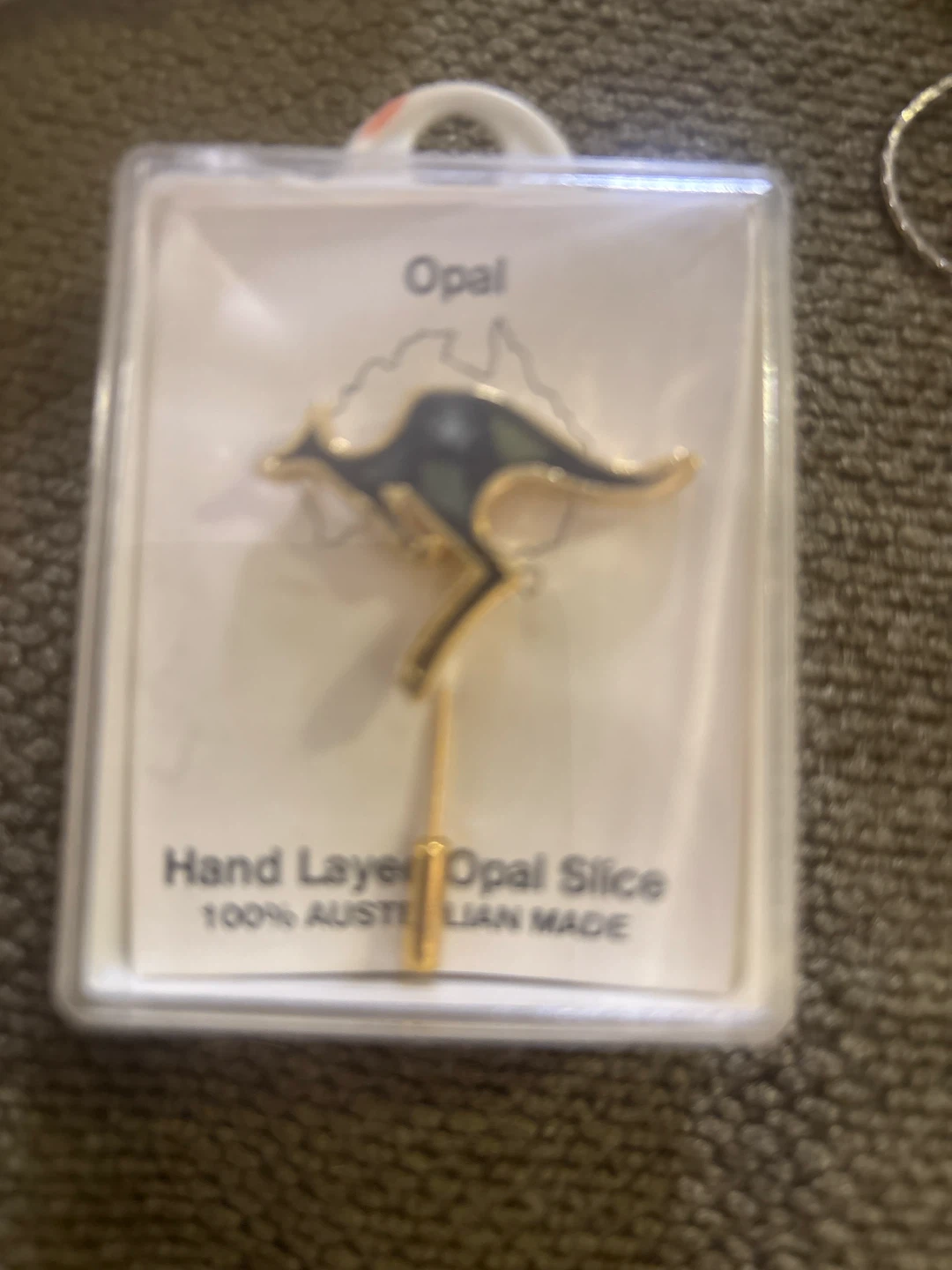 Hand Layered Opal Slice Kangaroo Brooch