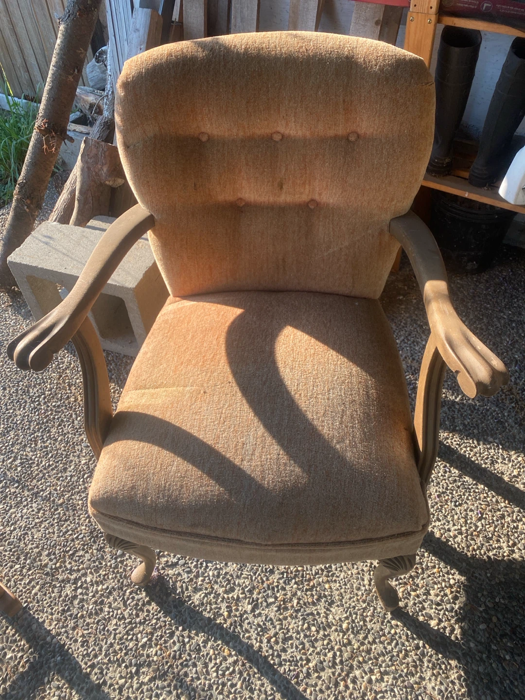 Orange Upholstered Armchair