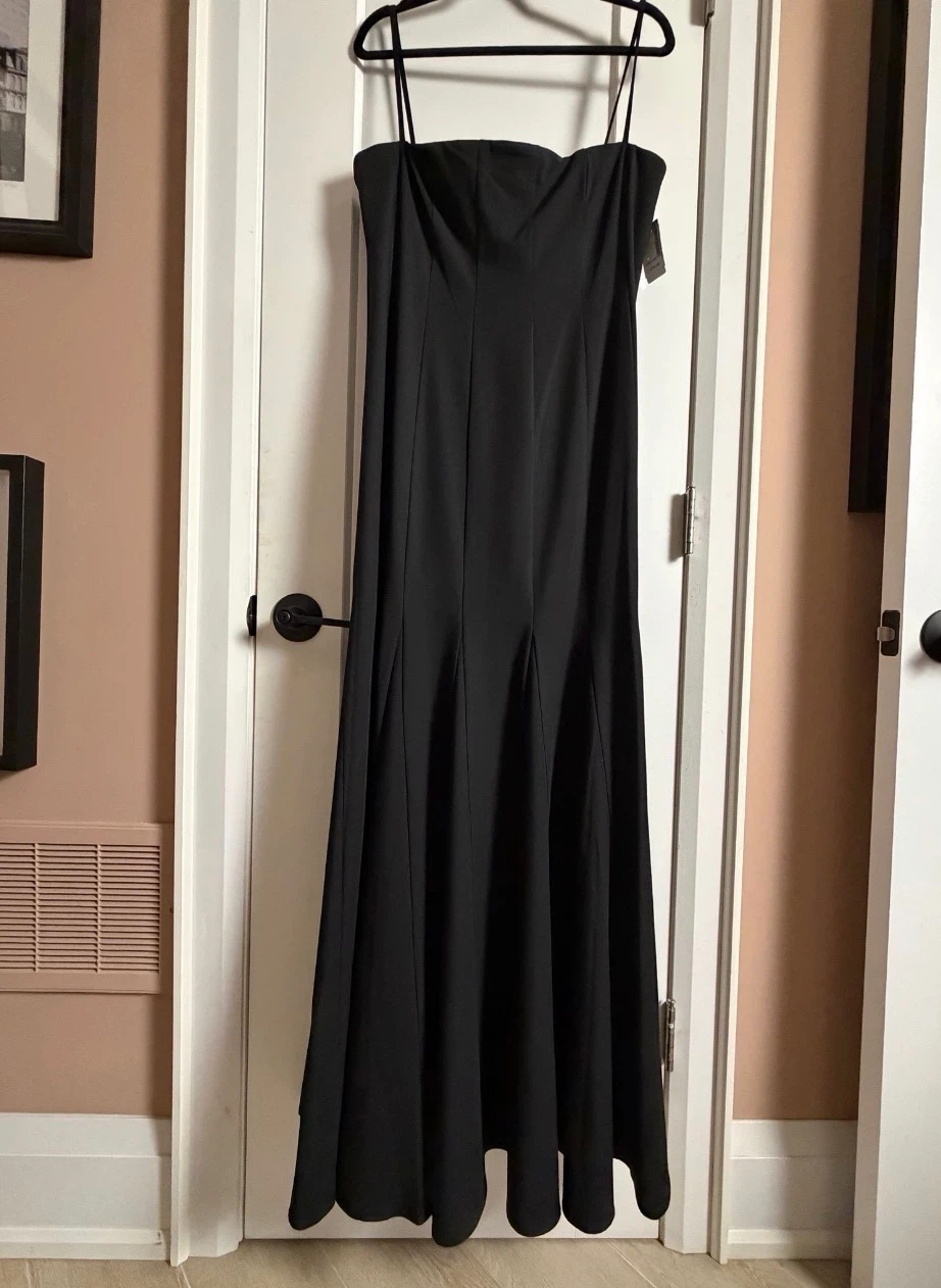 STAUD Black Strapless Gown - Size 14