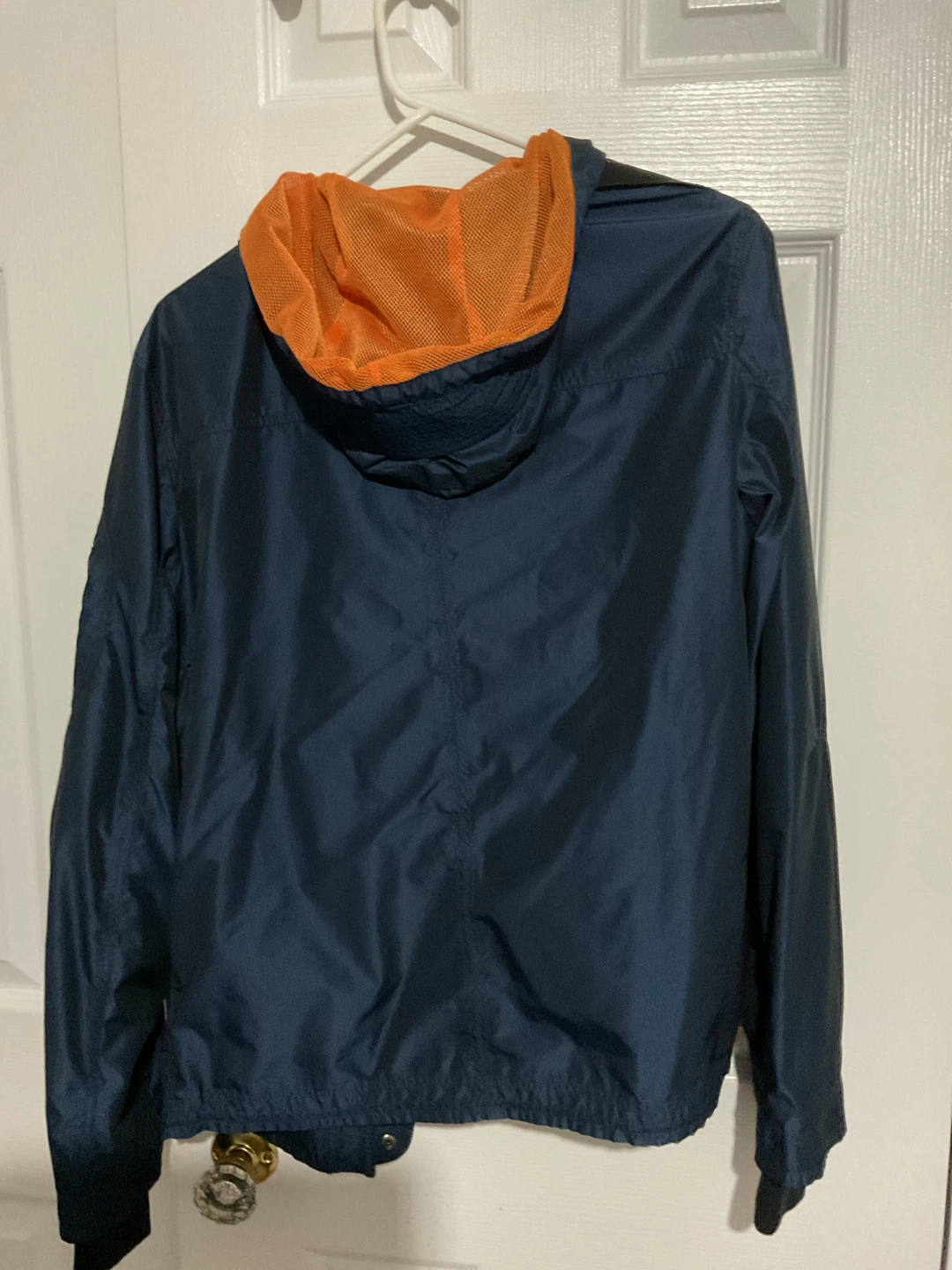 Navy Blue Hooded Jacket with Orange Trim - photo 2