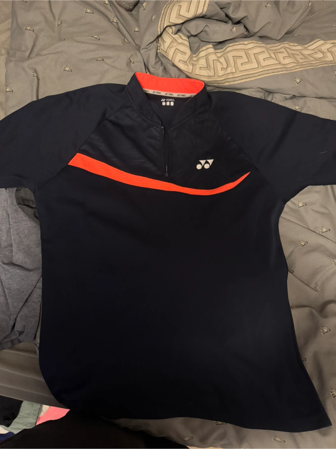 Yonex Men's Navy Blue 1/4 Zip Athletic Shirt