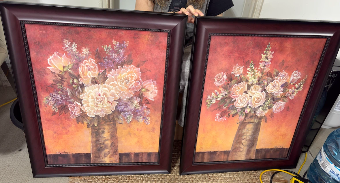 Pair of Lily Chang Floral Still Life Framed Art Prints
