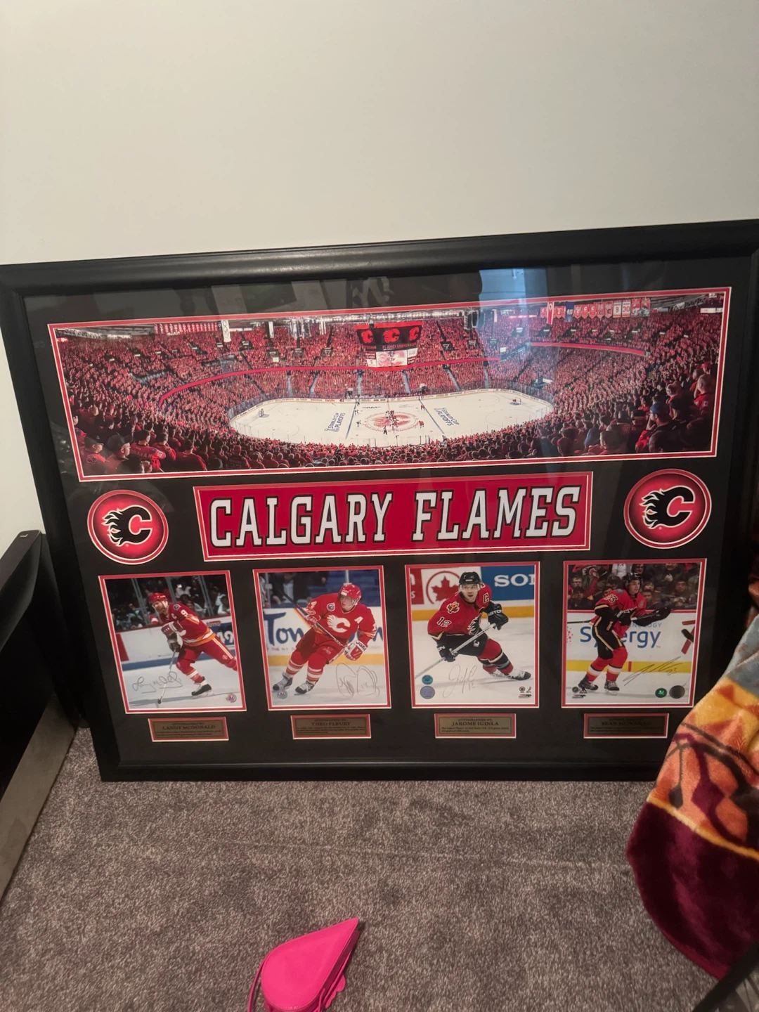 Calgary Flames Framed Memorabilia Display