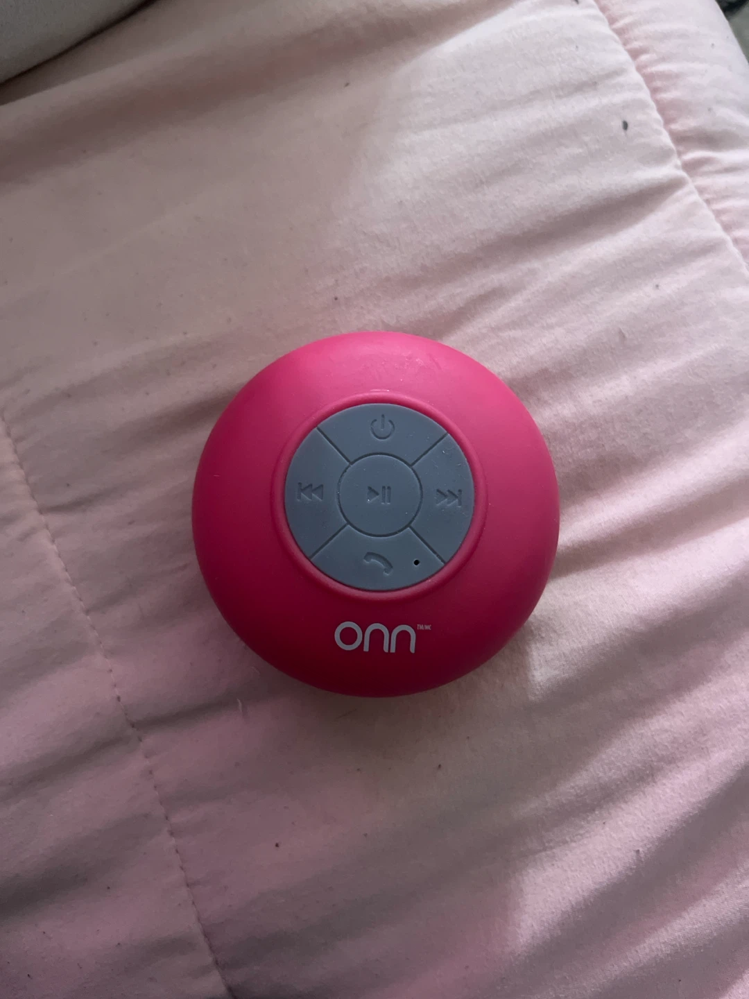 Onn Pink Portable Waterproof Bluetooth Speaker