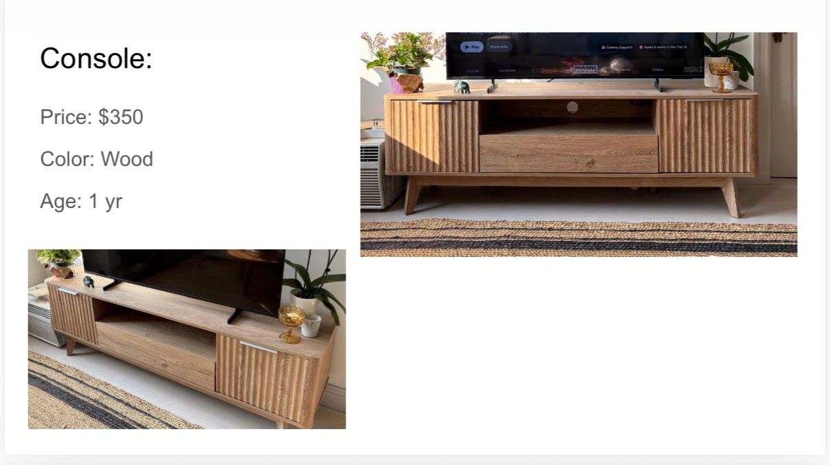 Wooden TV Stand Console