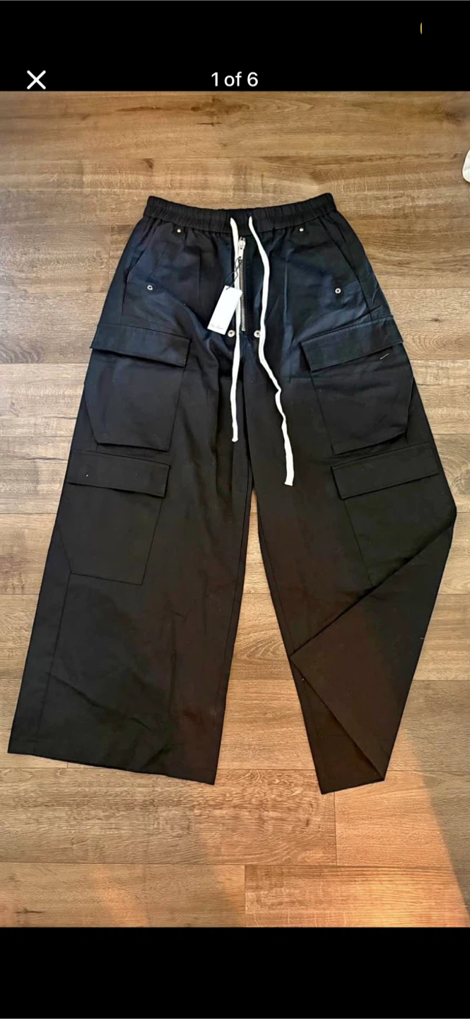 Rick Owens Black Cargo Pants