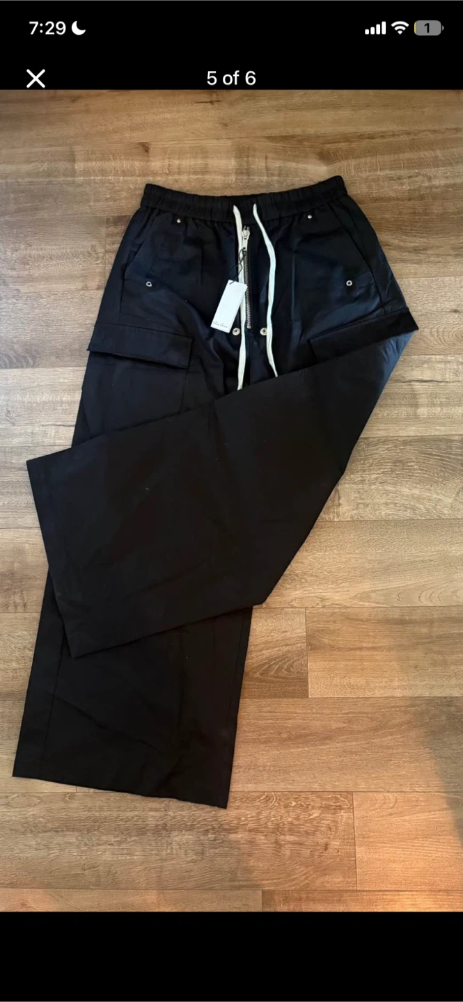 Rick Owens Black Cargo Pants - photo 4