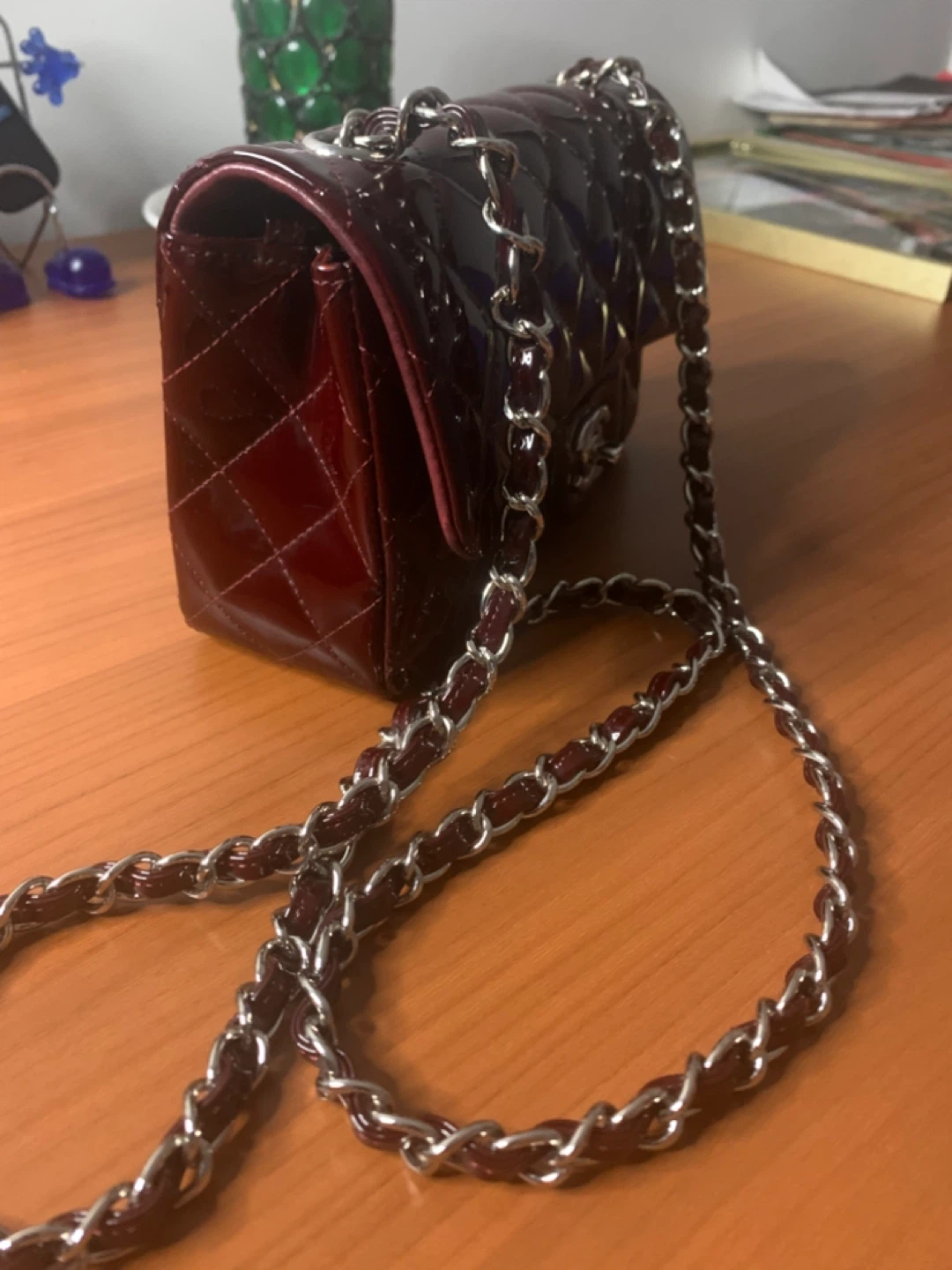 Chanel Quilted Patent Leather Flap Handbag - photo 2