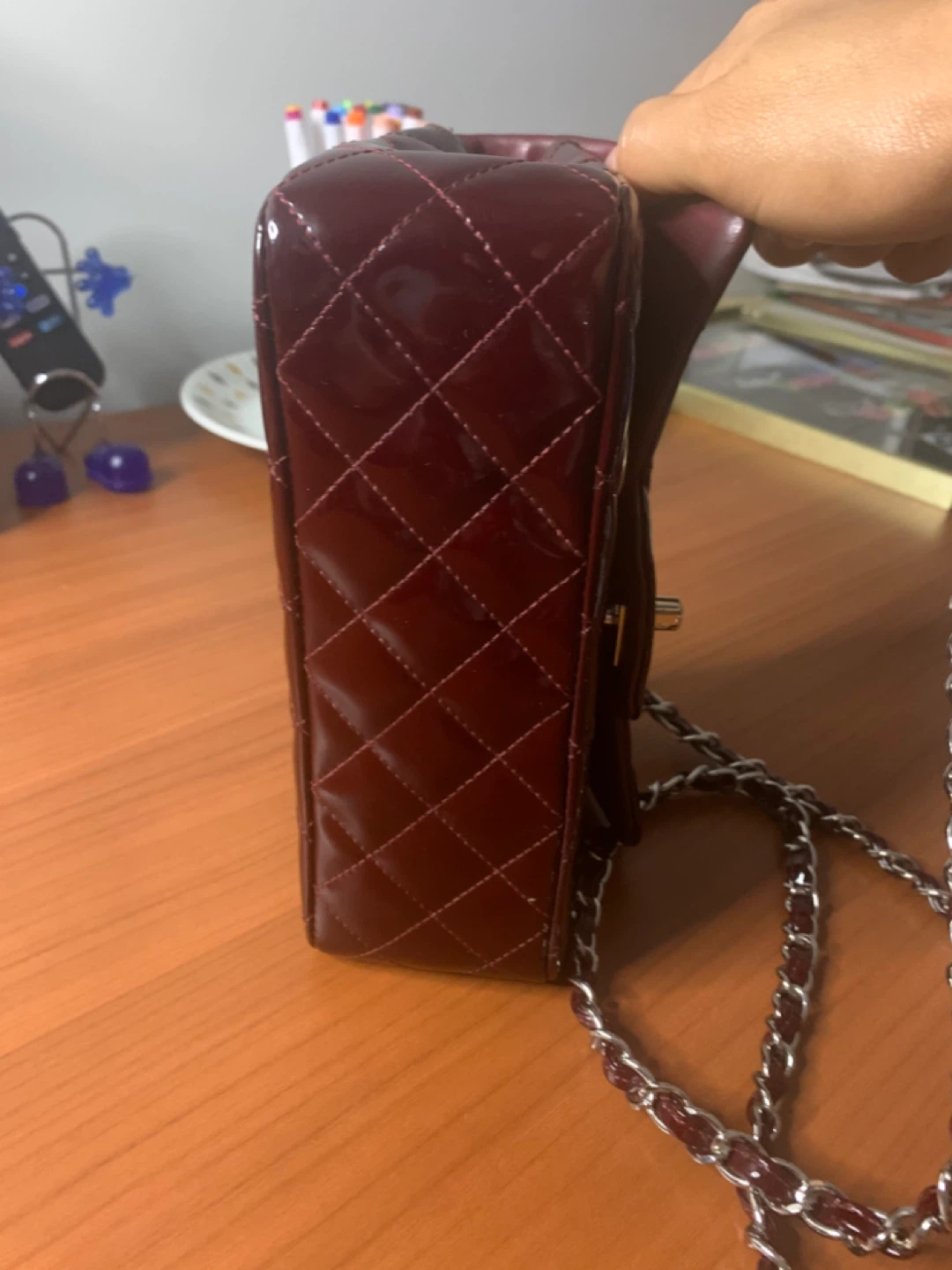 Chanel Quilted Patent Leather Flap Handbag - photo 3