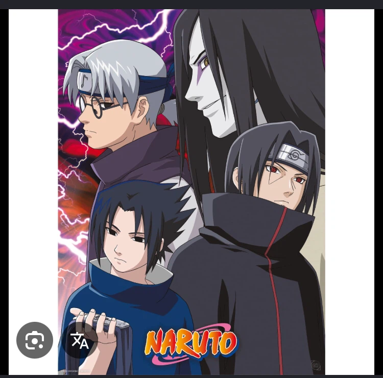 Naruto Poster Featuring Orochimaru, Kabuto, Itachi, and Sasuke