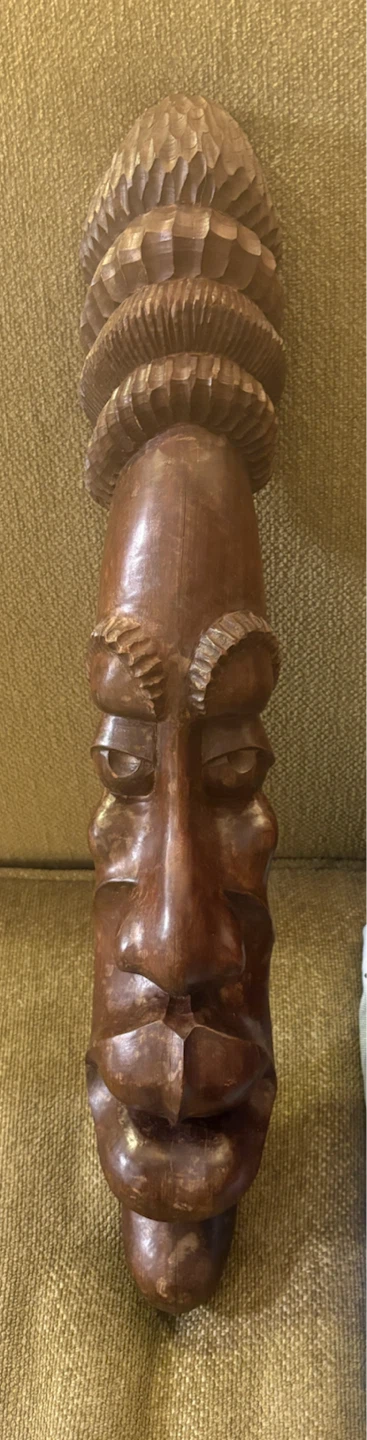 Wooden Carved Tribal Mask Wall Art