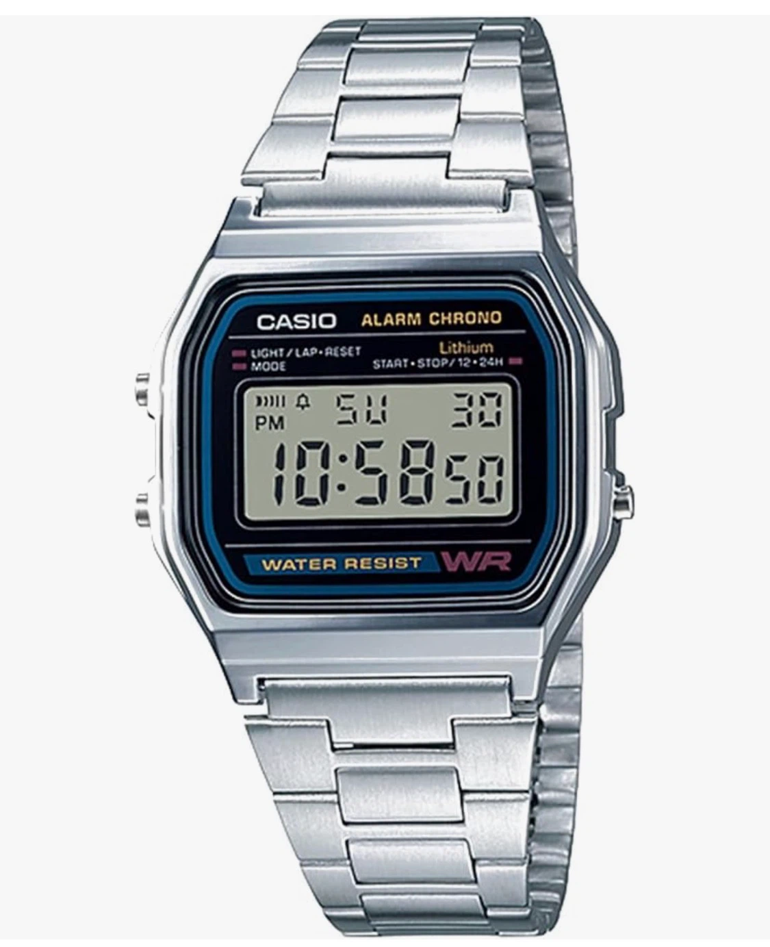 CASIO WATCH VINTAGE RETRO 80s A158W, Alarm, Stop Watch
