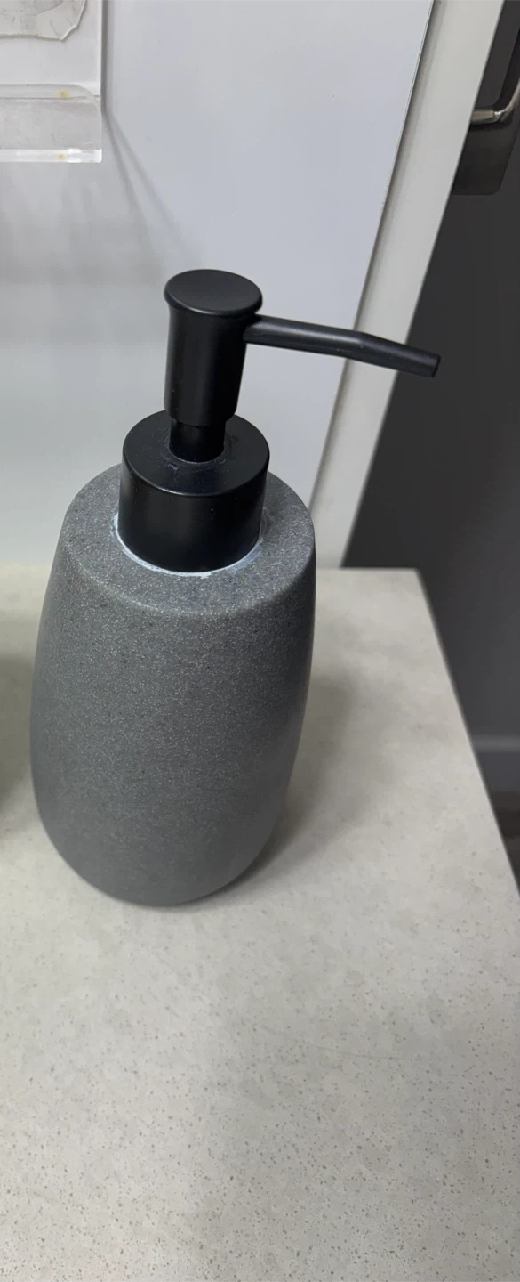 Grey Soap Dispenser with Black Pump