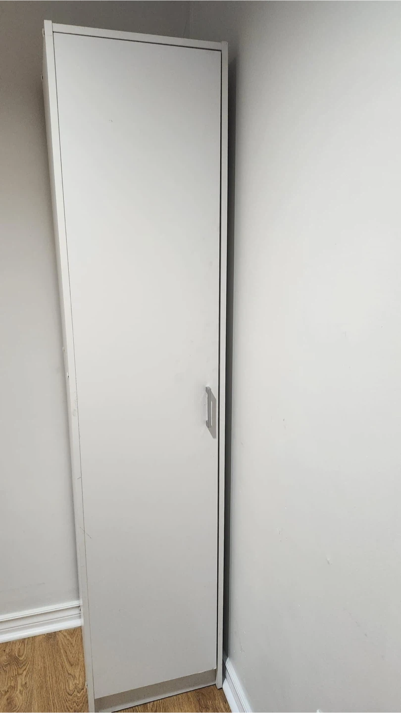 White Tall Storage Cabinet