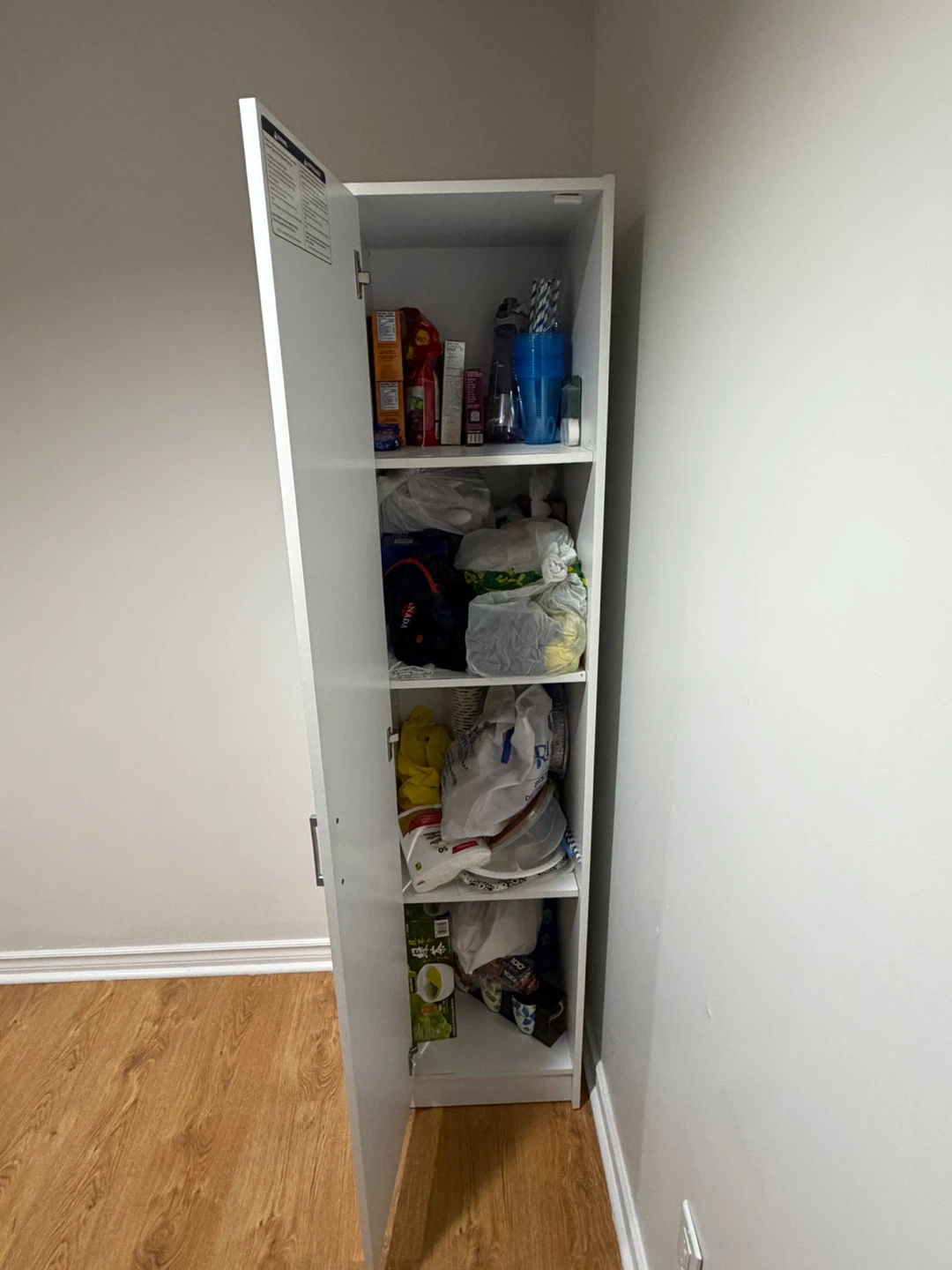 White Tall Storage Cabinet - photo 3
