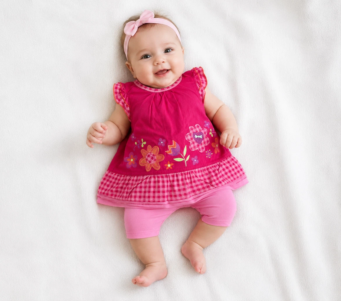 NEW TOM & KiDDY Girls 2-Piece Tunic & Shorts Set 2-3M, 4-6M